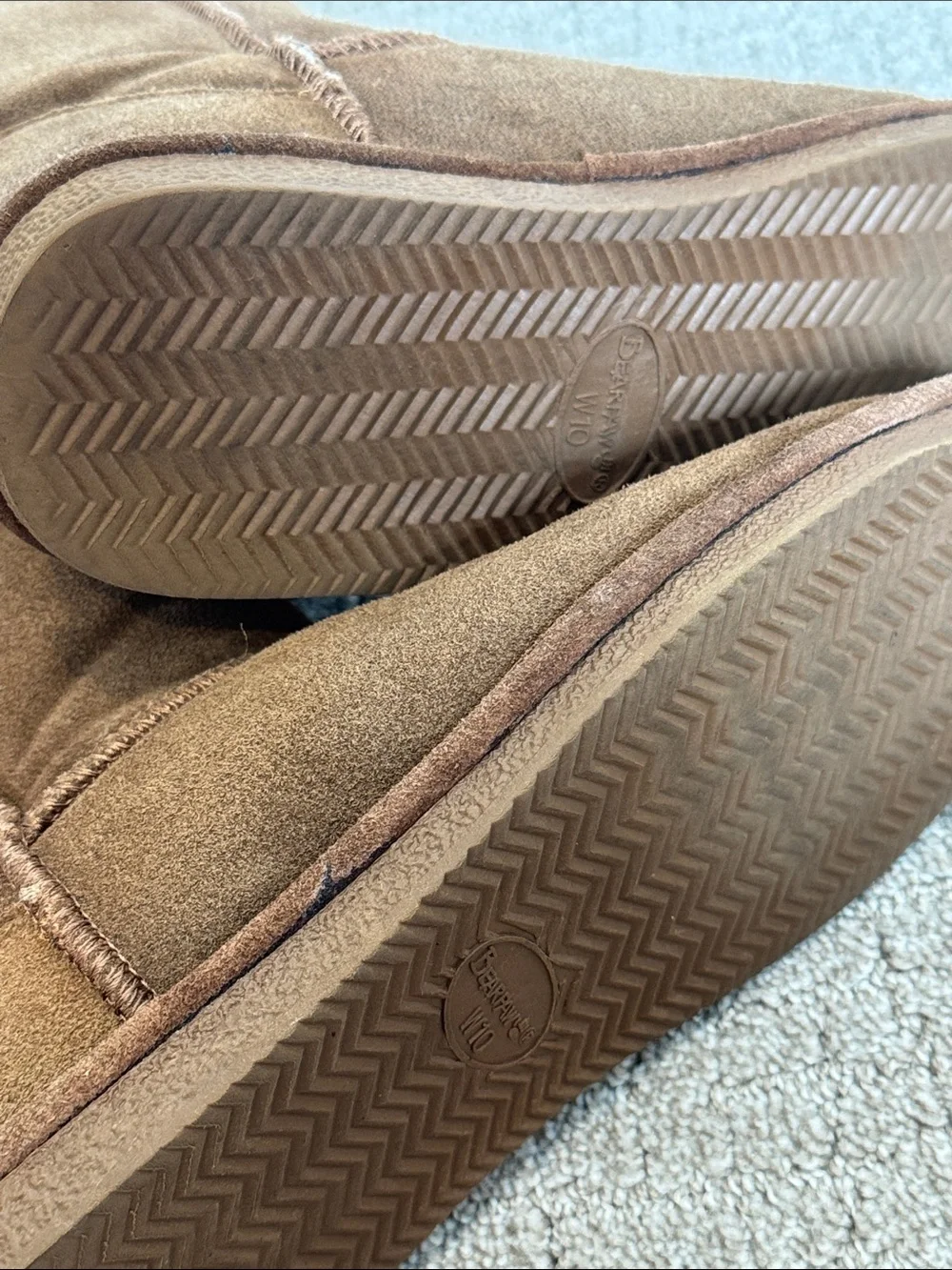 BearPaw Tall Brown Winter Boots with Cream Shearling Lining